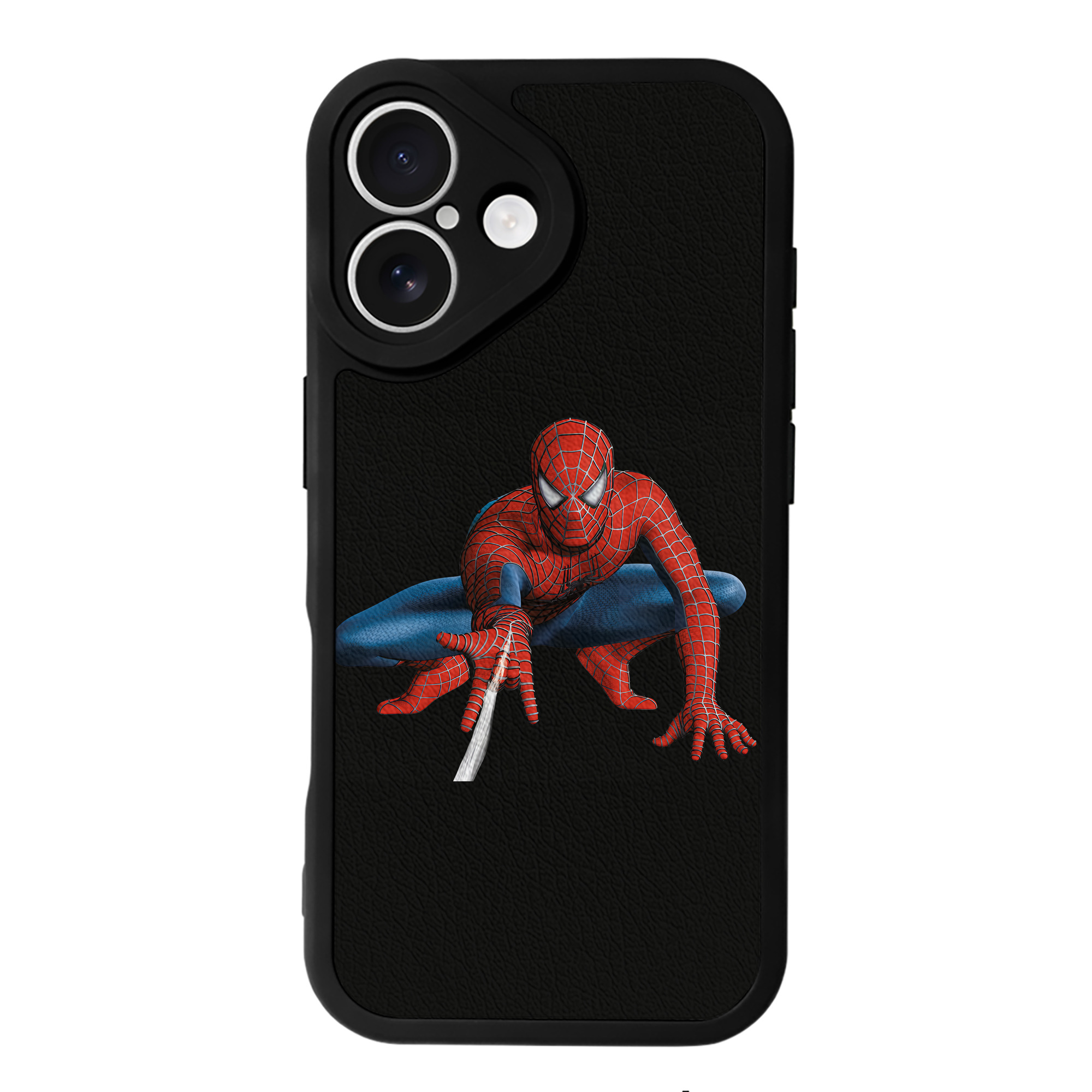 （画像用） Spider Man スパイダーマン 【iPhone 16シリーズ対応】シリコンスマホケース（レザー調） 材質：シリコン